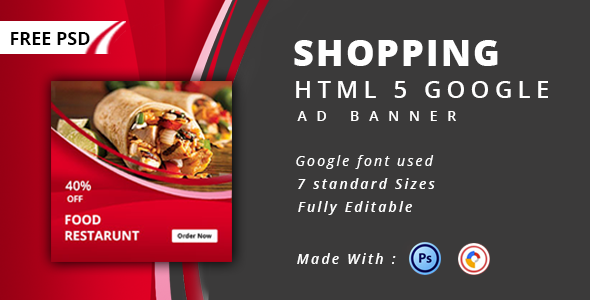 Food Delivery - HTML5 Animated Banner    Ad Templates