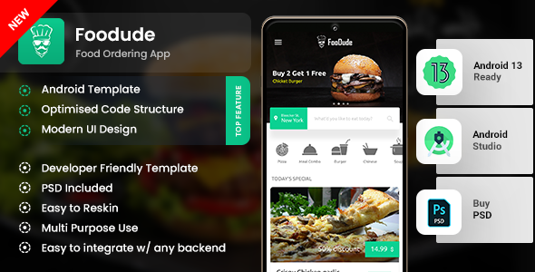 Food Ordering Android App Template (XML Code in Android)| Online Food App| Best Food App| FooDude    