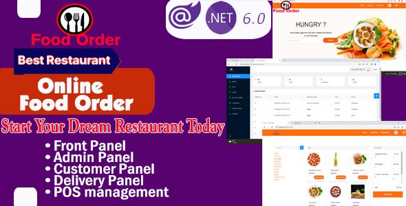 FoodOrder Restaurant Software - Online Food Ordering Website with POS (.Dotnet7 / Blazor Webassembl)    