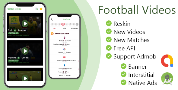 Football Videos ODDs Comparison  and Live Score App + Admob    