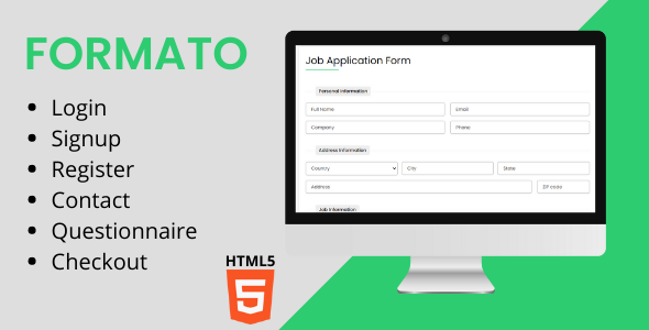 Formato - Different HTML5 Forms Template image