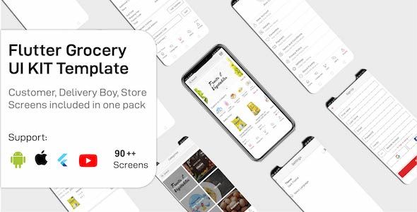 Freshly - Grocery Flutter App UIKIT Customer, Rider And Store All In One    