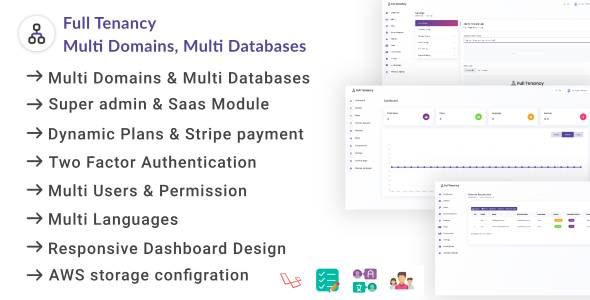 Full Tenancy - Domains, Database, Users, Role, Permissions & Settings  Miscellaneous  