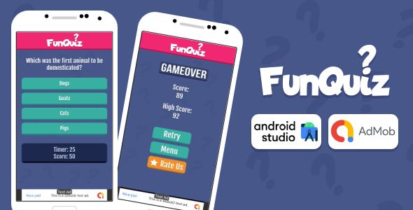 Fun Quiz Game Android Studio Project with AdMob Ads + Ready to Publish Android  Mobile Games