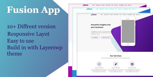 Fusion App - Layers WordPress Style Kit    