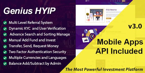 Genius HYIP - All in One Investment Platform    