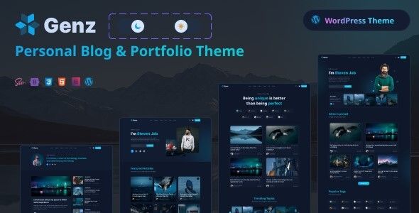 Genz - Creative Personal Blog / Portfolio WordPress Theme WordPress Blog Magazine, Personal Web 