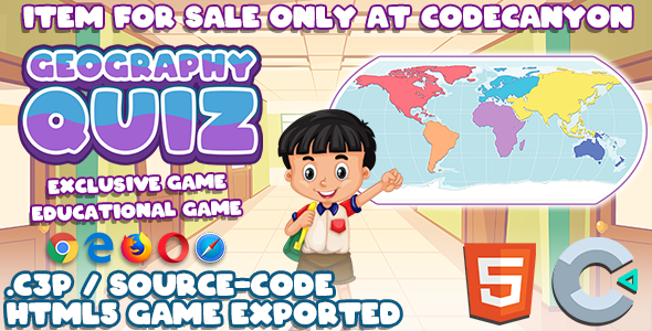 Geography QUIZ - HTML5 Game - With Construct 3 File    Games