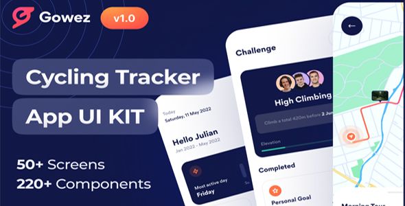 Gowez - Sport Cycling Tracker Flutter App Ui Template(Figma Included) Flutter  Mobile 