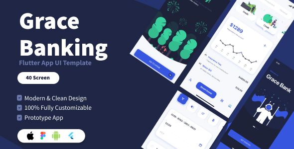 Grace - Banking Flutter App Ui Template (Figma Included) Flutter  Mobile 