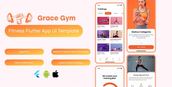 Grace Gym - Fitness Flutter App Ui Template image