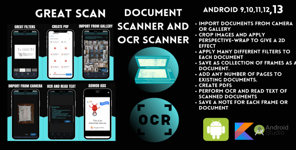 Great Document and Ocr Scanner-Cam Scanner with Admob Ads Android  Mobile Full Applications