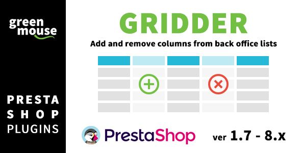 Gridder - add and remove columns from Prestashop back office lists Plugins, Prestashop   