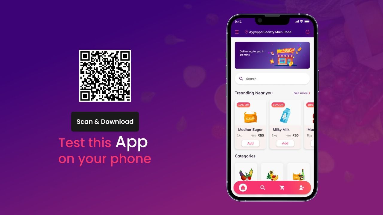 Grocery App Flutter template code.market