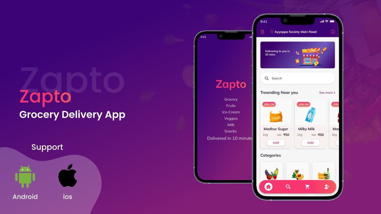 Zapto grocery delivery app