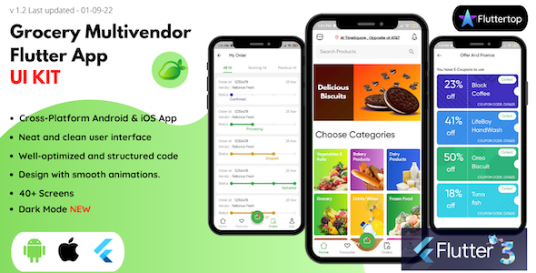 Grocery App Multivendor Flutter UI Kit    