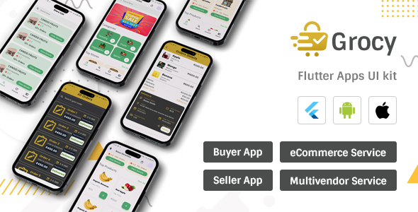 Grocy – Flutter Multi vendor Ecommerce App UI Kit Flutter Electronics Mobile Ecommerce