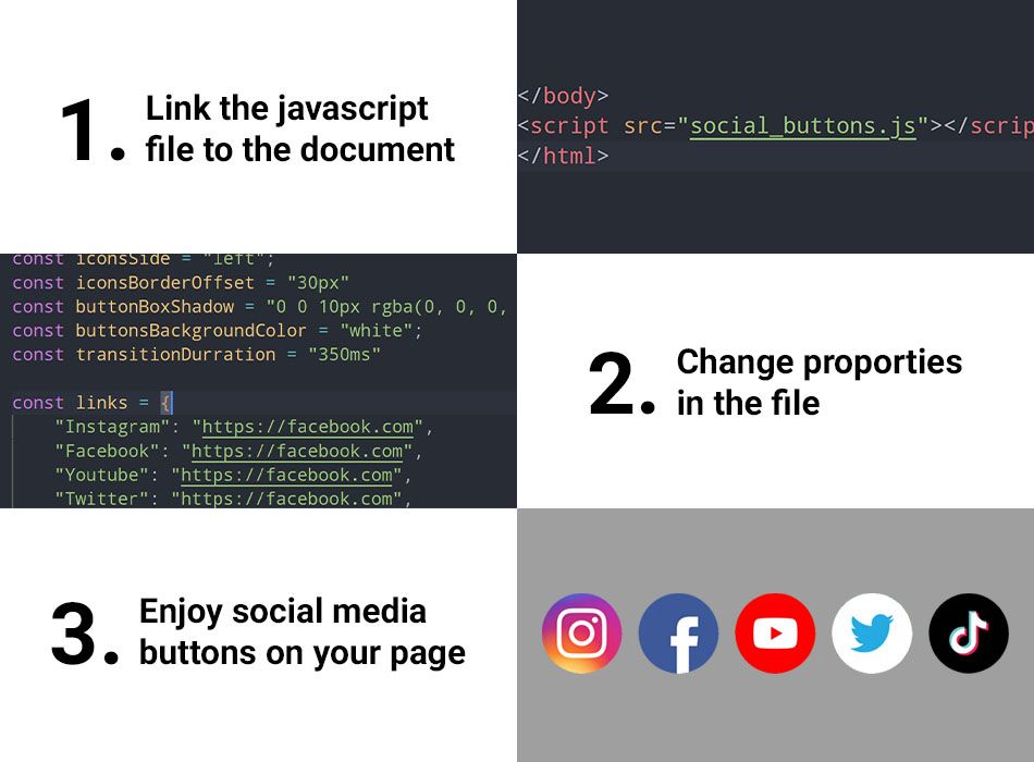 HTML/CSS Animated social media button sticky bar - 1