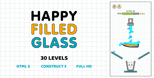 Happy Filled Glass - HTML5 Game (Construct3)    