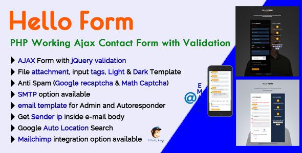 Hello Form - PHP Working Ajax Contact Form with Validation    