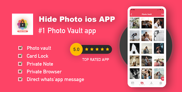 Hide Photo - Gallery vault - iOS Swift App Source Code iOS  Mobile 