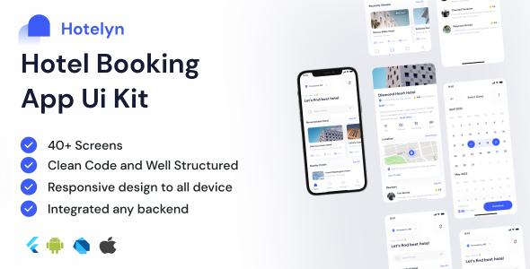 Hotelyn | Flutter Hotel Booking App Ui Kit Flutter, Ui Elements  Mobile 