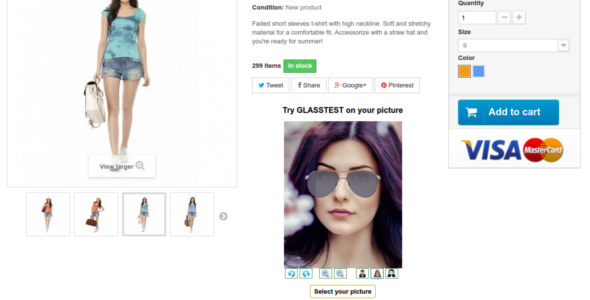 Html5 virtual try-on module for prestashop for glasses, accessory    