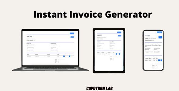 Instant Invoice Generator Bootstrap Miscellaneous Web 
