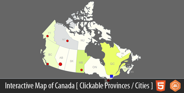 Interactive Map of Canada - HTML5    