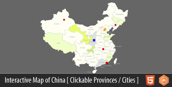 Interactive Map of China - HTML5    