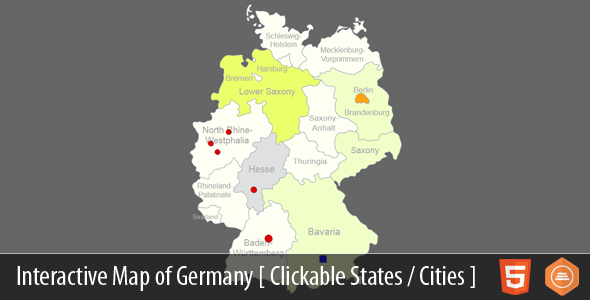 Interactive Map of Germany - HTML5    