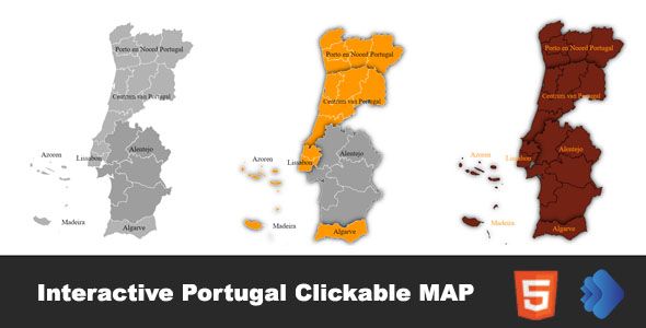 Interactive Portugal Clickable MAP    