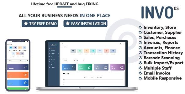 Invoice OS - Invoice Management Software with Email, Accounting, Inventory, Store Functionality    