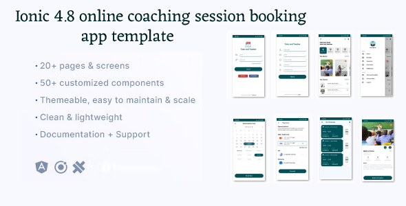 Ionic 4 8 online class booking app template code market