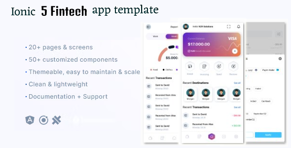 Ionic 5 fintech app template   Mobile Native Web, Templates