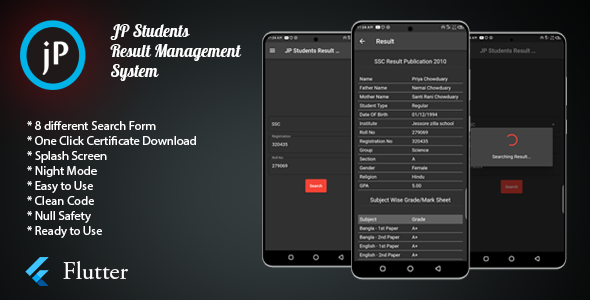 JP Students Result Management System Flutter App Flutter  Mobile Full Applications