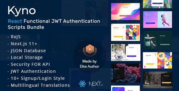 Kyno - JWT Authentication Signup Login Functional Scripts Bundle with React Next.js    