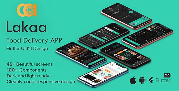 Lakaa - Best food delivery APP Template - Flutter 2.0 - Android & IOS UI Kit    