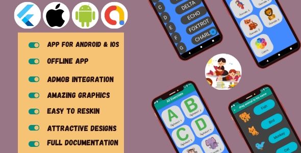 Learning Kids - Flutter Android & iOS App    