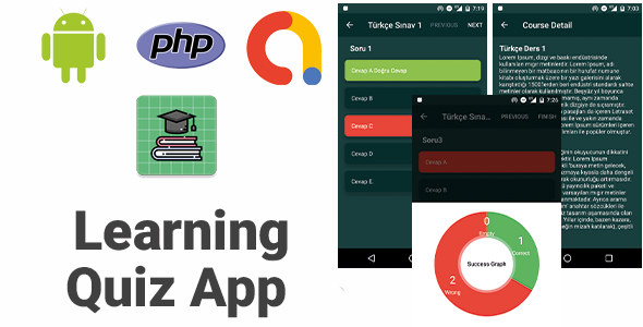 Learning Quiz App With PHP Backend | Full Android Application Android  Mobile Full Applications