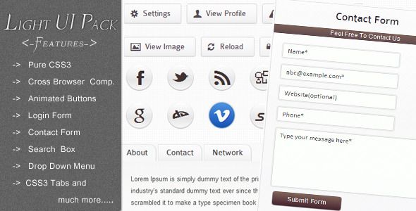 Light UI Pack  Css, Miscellaneous  