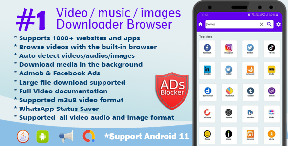 Lion Browser - Downloader Video audio images - All in one video downloader browser    