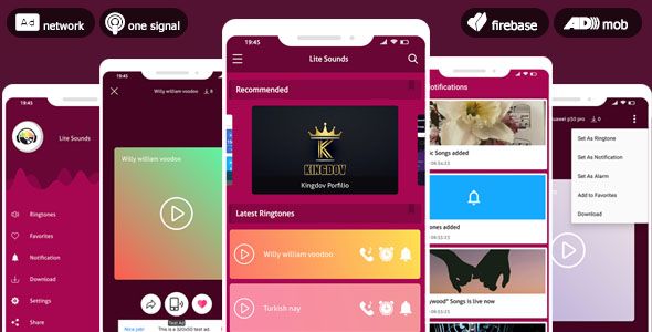 Lite Ringtones &  Sounds 2020 - AdMob & Facebook Ads & Push Notifications    