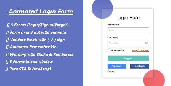 Login / Sign Up Form    