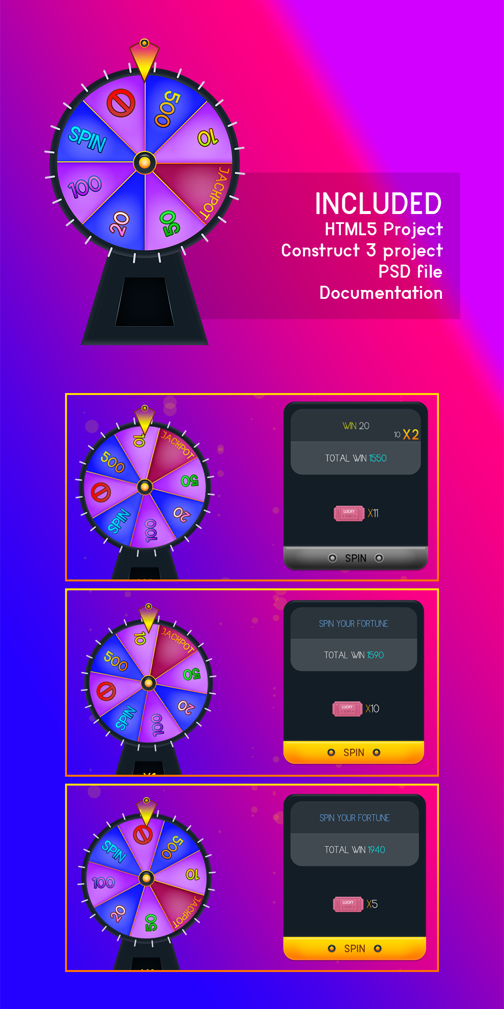 Lucky Wheel HTML5 C3 - code.market