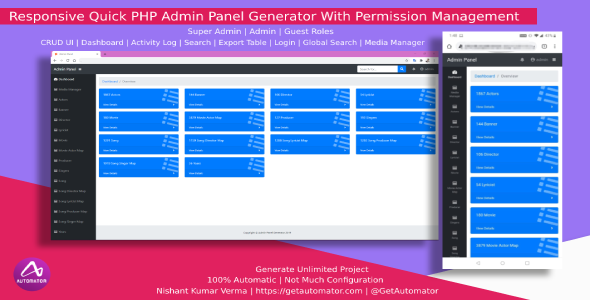 [MacOS] Responsive PHP Admin Panel Generator With Permission Management, Image Upload & Activity Log    