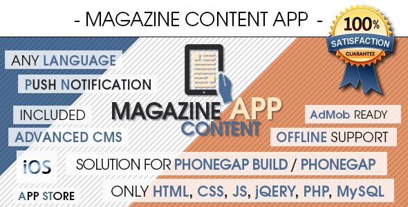Magazine Content App With CMS - iOS [ Push Notifications | Offline Storage ]    