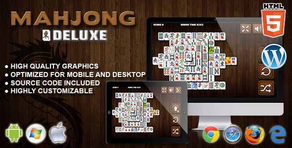 mahjong solitaire for html5 on desktop and mobile