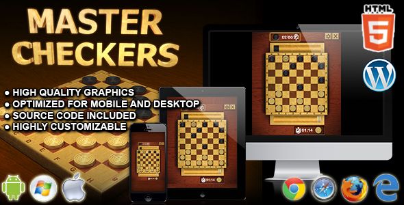 Master Checkers - HTML5 Board Game    