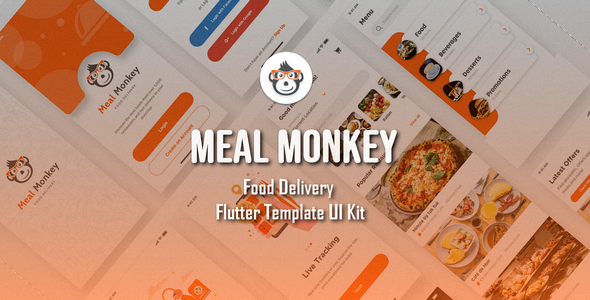 Meal Monkey | Food Delivery Flutter Template UI Kit Flutter  Mobile Templates